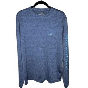 Men’s Long Sleeve Heather Blue Performance Tee